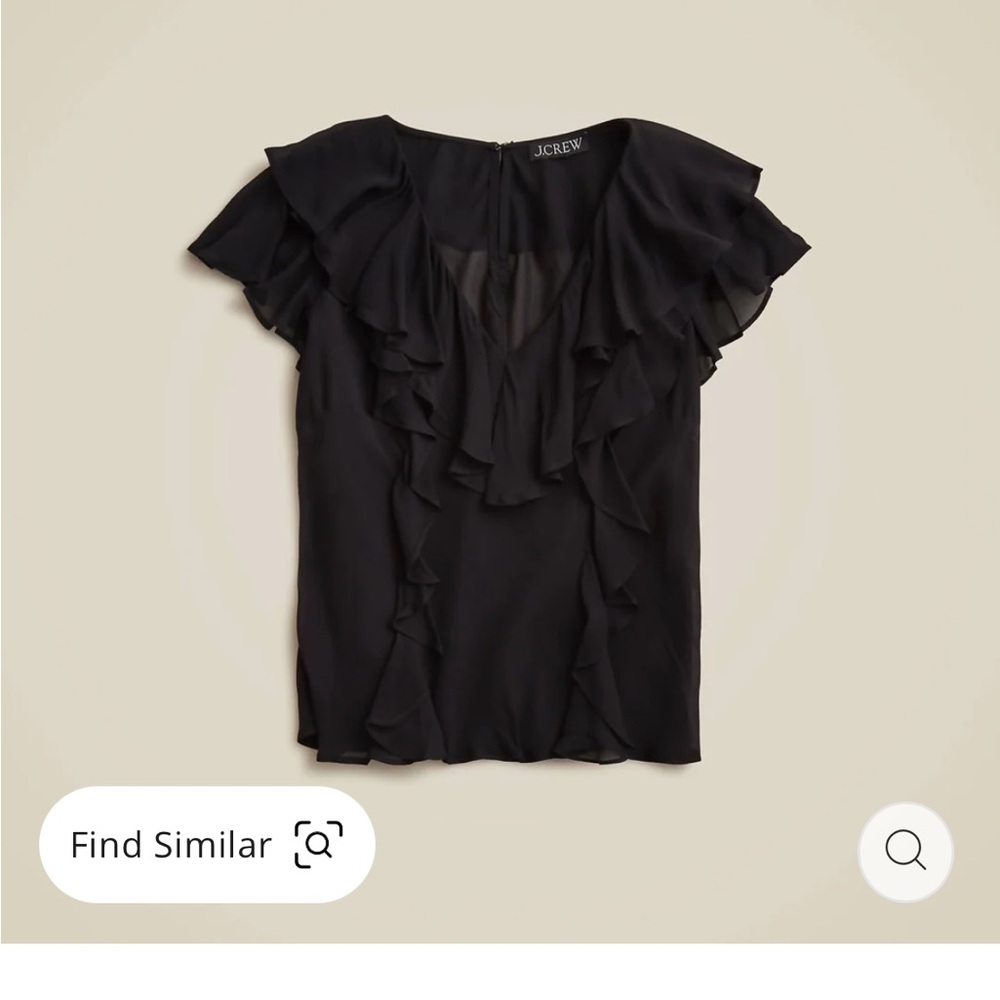 J. Crew Women's Black Ruffle Top